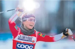  ?? FOTO: TERJE PEDERSEN, NTB SCANPIX ?? SUVEREN: Therese Johaug vant som hun ville i Ruka.