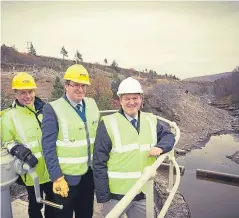  ??  ?? From left: Alastair Stephen, SSE’S fisheries biologist; David Summers, Tay Salmon District Fisheries Board fisheries director; and James Curran, CEO Sepa.