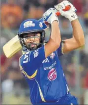  ?? HT PHOTO ?? The spotlight will be on Rohit Sharma in Wednesday’s tie against Sunrisers Hyderabad, as it will be his 100th game in Mumbai Indians jersey.