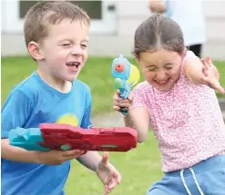  ??  ?? Cian Wall and Elsie Quinn enjoying the fun at St. Oliver’s NS summer camp.