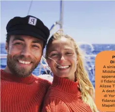  ??  ?? POKER DI CUORI
A sinistra, James Middleton (35): ha appena annunciato il fidanzamen­to con Alizee Thevenet (29). A destra, Beatrice di York (31) con il fidanzato Edoardo Mapelli Mozzi (36).