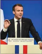 ??  ?? Emmanuel Macron, mardi, au congrès de la Mutualité française.