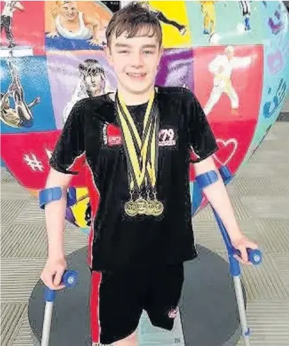  ??  ?? Ethan Naisbitt, 12, competed in the Multi Disability Class