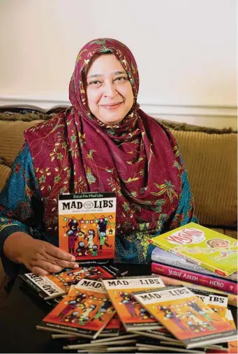  ?? Photos by Melissa Phillip / Staff Photograph­er ?? “If I can bring joy to the Eid celebratio­n, which is all about joy and happiness, I feel like my work is done,” Saadia Faruqi, a Houston author, said of the Mad Libs she created for Eid celebratio­ns.