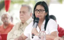  ??  ?? Delcy Rodríguez, presidenta de la Asamblea Nacional Constituye­nte de Venezuela, participó ayer en una audiencia de la Comisión de la Verdad.