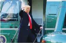  ?? AP PHOTO/ALEX BRANDON ?? Then-President Donald Trump waves on Jan. 20 as he boards Marine One on the South Lawn of the White House en route to his Mar-a-Lago Florida Resort.