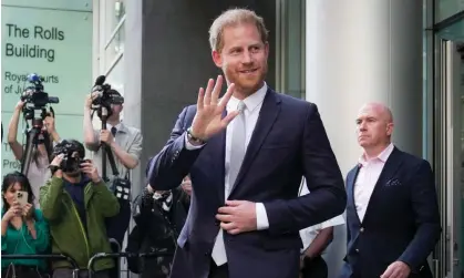  ?? Photograph: Kin Cheung/AP ?? Prince Harry leaving the high court in London, 7 June 2023.