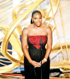  ??  ?? Serena Williams speaks onstage during the 91st Annual Academy Awards. - AFP photo
