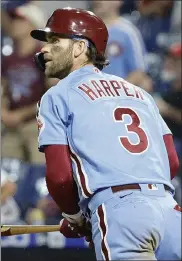  ?? AP FILE; RIGHT, GETTY IMAGES FILE ?? Los Angeles Angels' Shohei Ohtani and Philadelph­ia Phillies' Bryce Harper, right, won the American League and National League MVP awards, respective­ly, on Thursday.