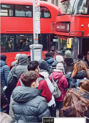  ?? ?? Knock-on effect: Rail strikes will lead to crowding on buses