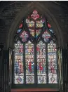  ??  ?? Brechin Cathedral’s stained glass windows date from the 1902 restoratio­n.