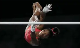  ?? Photograph: Morry Gash/AP ?? Simone Biles practices on Friday ahead of the US Classic in Hoffman Estates, Illinois.