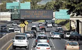  ?? CIVIL BEAT ?? Honolulu drivers get word Saturday, after a terrifying delay, that no missile was en route.