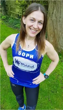  ??  ?? Soph Tarttelin has run at least 5km every day for a year to help raise more than £5,000 for mental health charity MIND