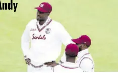  ?? (Photo: AFP) ?? West Indies Captain Jason Holder (left) waits with his players before the start of play on the final day of the second Test cricket match between England and the West Indies at Old Trafford in Manchester, north-west England in this July 20, 2020 file photo.