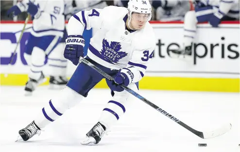  ?? JONATHAN DANIEL / GETTY IMAGES ?? Auston Matthews and the Maple Leafs are “going in the right direction” with 31 games remaining in their schedule.