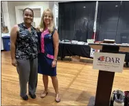  ?? PHOTO COURTESY OF KAREN FRANKS ZETTERBERG OF JEPTHA ABBOTT DAR ?? Taryn Kennedy, National Vice Chair for the DAR Marian Anderson Scholarshi­p, along with Jeptha Abbott Regent Teri Fischer.