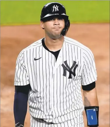  ?? GETTY IMAGES ?? Better analytics communicat­ion by Yankees staff might be able to prevent prolonged slumps such as what Gary Sanchez went through this season.