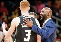  ?? CURTIS COMPTON/AJC 2019 ?? Kevin Huerter says he sent coach Lloyd Pierce a text thanking him for his time in Atlanta. “Obviously our problems extend a lot further than Lloyd,” Huerter said, “so in a lot of ways, he was the one that kind of took the hit for us.”