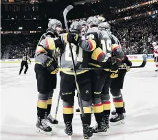  ??  ?? The Vegas Golden Knights have been the talk of the town in their first season, finishing first in the NHL’s Pacific Division.