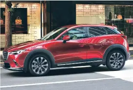  ??  ?? Mazda says the 2019 CX-3 CUV combines Japanese aesthetics and a refined Skyactiv-G 2.0-litre engine along with “exquisite and edgy” updates.