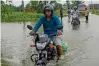  ?? ?? A flooded street in Sylhet on Monday (23)