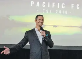  ??  ?? Pacific FC president and co-owner Josh Simpson: “I noticed right away the Whitecaps were in our [bracket].”