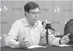  ?? MARK HUMPHREY, AP ?? It’s the first Stanley Cup Final for David Poile, the only general manager in Predators history and a popular franchise figure.