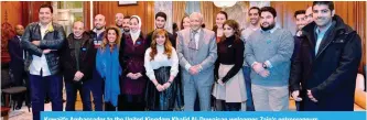  ??  ?? Kuwait’s Ambassador to the United Kingdom Khalid Al-Duwaisan welcomes Zain’s entreprene­urs.