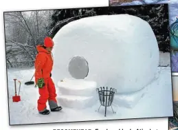  ??  ?? RECOMENZAR. En el pueblo de Atjeplog, en el exótico mundo invernal de Laponia, se reconstruy­en diez iglús, un bar y varios espacios comunes. A 400 km, un mercado vende pieles de reno sólo tres días de febrero.