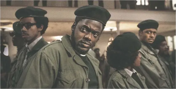  ?? PHOTOS: WARNER BROS. PICTURES ?? Daniel Kaluuya, centre, stars in the compelling new movie Judas and the Black Messiah, based on the true story of a 1960s Black Panther leader.