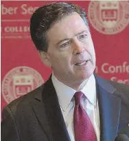  ?? STAFF FILE PHOTO BY CHRIS CHRISTO ?? SAY WHAT? FBI Director James Comey is set to testify before a congressio­nal panel Monday.