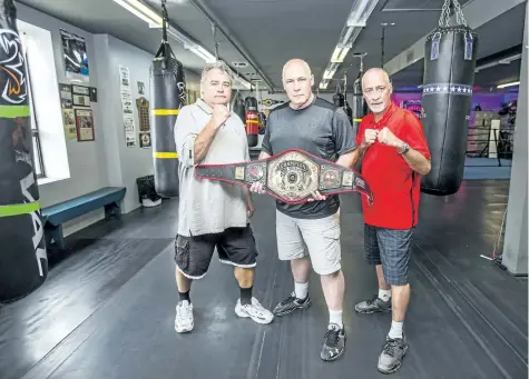  ??  ?? The Zolnierczy­k brothers – from left, Steve, Jerry and Jessy – are among the legends who will be honoured at the St.Catharines Boxing Club's annual Niagara Legends Boxing Show for charity next Friday at Merritton Community Centre.