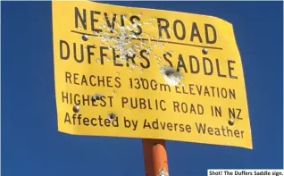  ??  ?? Shot! The Duffers Saddle sign.
