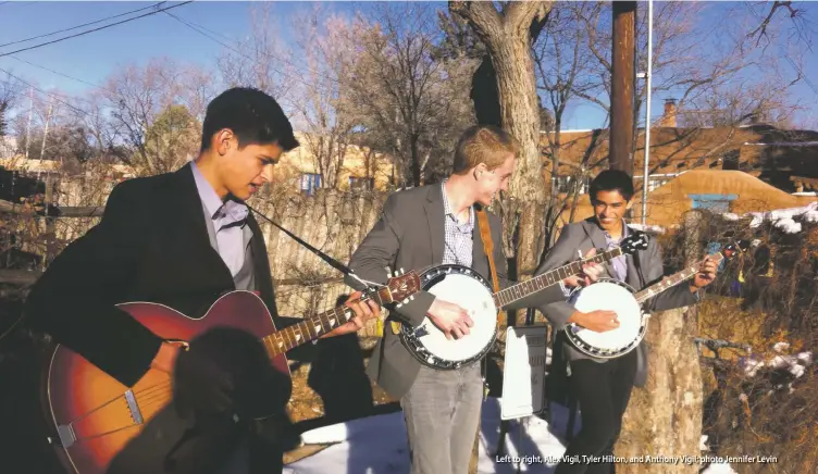  ??  ?? Left to right, Alex Vigil, Tyler Hilton, and Anthony Vigil; photo Jennifer Levin