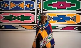  ?? Photograph: Gulshan Khan/AFP/Getty Images ?? Esther Mahlangu has found huge internatio­nal success using the crafts of her Ndebele people.