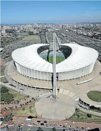  ?? Picture: TEBOGO LETSIE ?? THEFT: Moses Mabhida Stadium in Durban, one of the World Cup stadiums built by big constructi­on companies, which were found to have colluded by the Competitio­n Commission