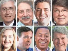  ?? HANDOUTS FROM CANDIDATES ?? Democratic candidates for Wisconsin governor: (Top row, left to right) Tony Evers, Paul Soglin, Josh Pade and Kathleen Vinehout. (Bottom row, left to right) Kelda Roys, Mike McCabe, Mahlon Mitchell and Matt Flynn.