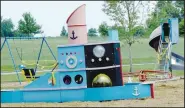  ?? (NWA Democrat-Gazette/Mike Eckels) ?? The USS Steven Decatur, which was docked under the covid-19 shutdown, is back in action and ready to sail again. The City Council voted to open all three parks play areas.