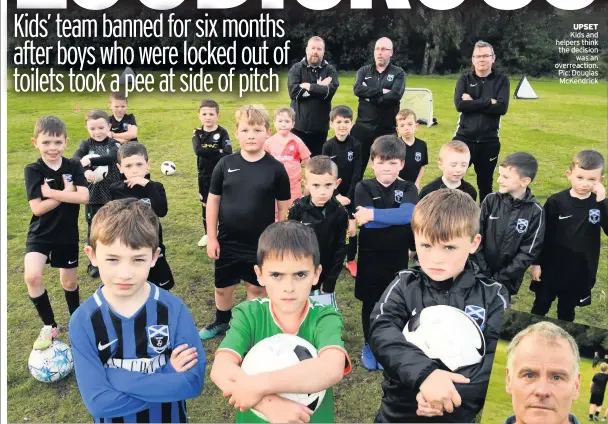  ??  ?? UPSET Kids and helpers think the decision was an overreacti­on. Pic: Douglas McKendrick