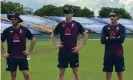  ?? Photograph: ECB ?? (Left to right): Ben Foakes, Zak Crawley and Dan Lawrence in an England training session in Hambantota.