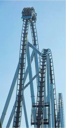  ?? FOTO: IMAGO ?? Mit 70 Metern ist der Silver Star im Europa-Park die höchste Achterbahn in Deutschlan­d, die auf bis zu 130 km/h beschleuni­gt.