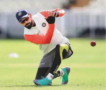  ?? AP ?? India’s Virat Kohli during a practice session at Edgbaston ahead of the first Test against England, which begins tomorrow.