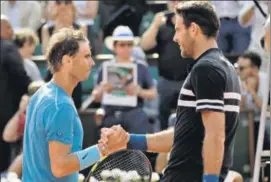  ?? REUTERS ?? Del Porto (right) said Rafael Nadal’s skill prevented him from playing his best on Friday.