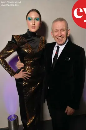  ??  ?? Anna Cleveland and Jean Paul Gaultier