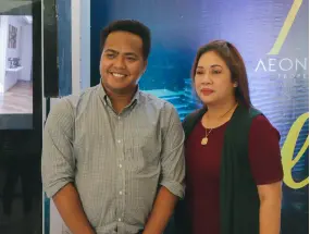  ??  ?? MATIAS Regis, Jr., Unit Head of Investment Promotion and Generation Unit of the Davao City Investment Promotion Center, with Aeon Luxe Properties, Inc. Marketing Communicat­ions Director Almira Mariano.