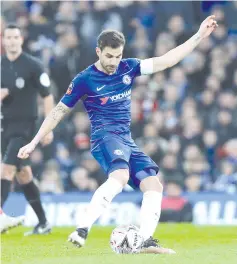  ?? — AFP photo ?? Chelsea's Spanish midfielder Cesc Fabregas takes a penalty but sees the spot kick saved during the English FA Cup third round football match between Chelsea and Nottingham Forest at Stamford Bridge in London on January 5, 2019.