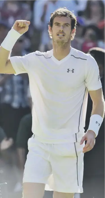  ?? Picture: Ian Rutherford ?? Andy Murray salutes the crowd after his three-set win over Mikhail Kukushkin