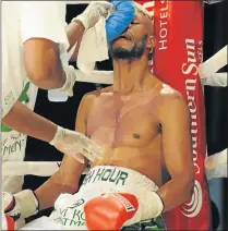  ?? Picture: FILE ?? AGAINST THE ROPES: Ali Funeka gets some ice treatment in his corner after a punishing round