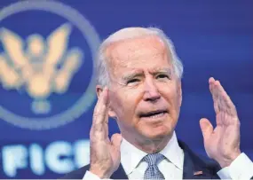  ?? AP ?? President-elect Joe Biden said the rioting at the Capitol, in which protesters smashed windows and rummaged through Senate desks, didn’t reflect America.